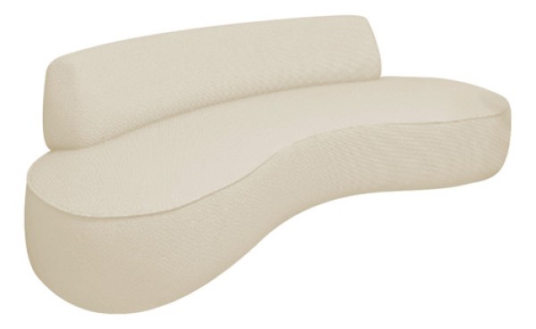 Encontraproduto.com.br - Sofá Curvo 2 Lugares Amsterdã 140cm Linho - Doce Sonho Móveis Cor Cinza Claro