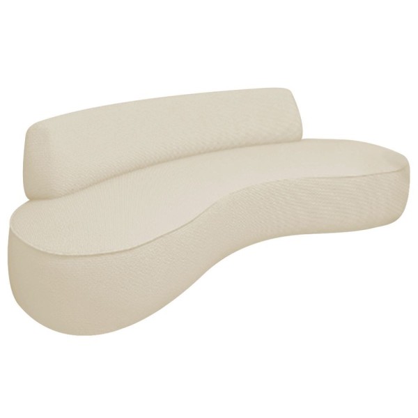 Encontraproduto.com.br - Sofá Curvo 140cm 2 Lugares E 2 Poltrona Amsterdã Linho - Doce Sonho Móveis Cor Bege