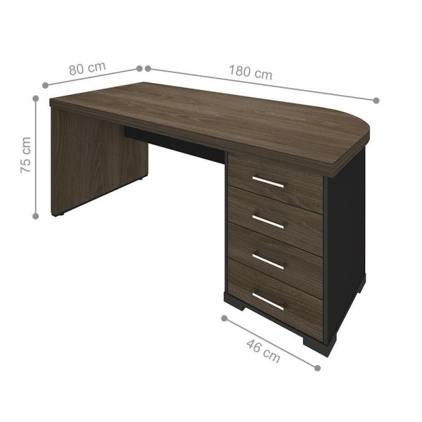 Encontraproduto.com.br - Conjunto Mesa Executiva E Balcão Rotherham Carvalho Branco