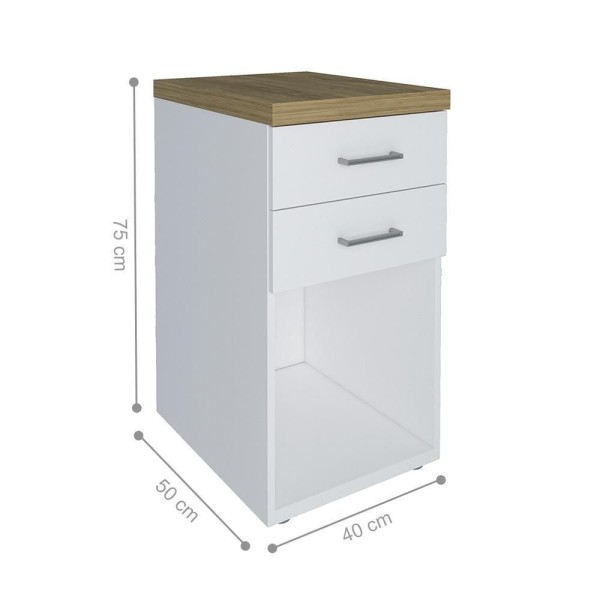 Encontraproduto.com.br - Conjunto Escritório Completo Kiel Olmo Branco