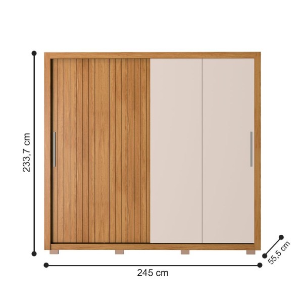 Encontraproduto.com.br - Roupeiro Com 2 Portas Frisado Finlândia Freijó Off White