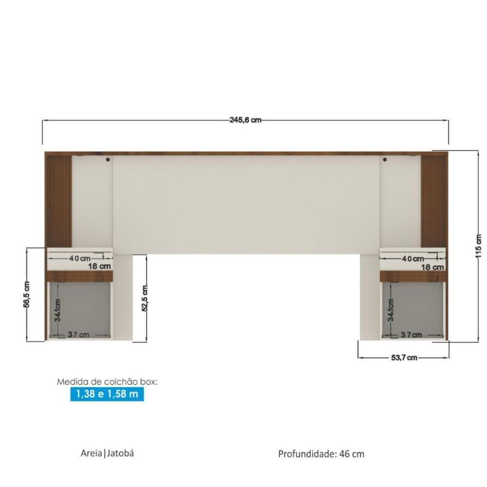 Encontraproduto.com.br - Conjunto Quarto Completo Roma Jatoba Areia