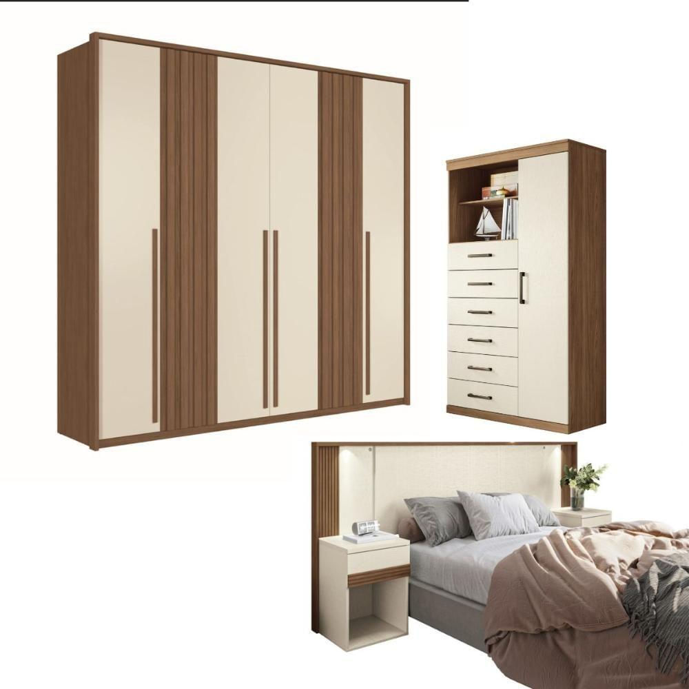 Encontraproduto.com.br - Conjunto Quarto Completo Frankfurt Jatoba Areia