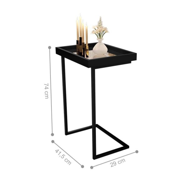 Encontraproduto.com.br - Mesa De Apoio Calabria Preto Pe Preto