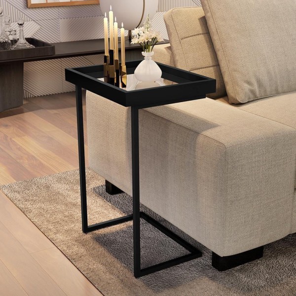 Encontraproduto.com.br - Mesa De Apoio Calabria Preto Pe Preto