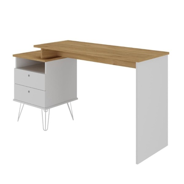 Mesa Para Computador Com Dupla Montagem Bilbao Olmo Branco