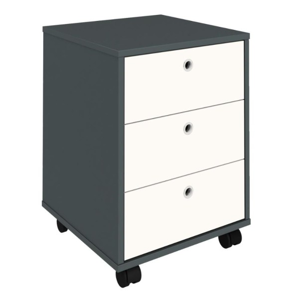 Encontraproduto.com.br - Gaveteiro E Mesa Para Escritório Tiburgo Branco Grafito