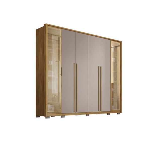 Guarda Roupa 6 Portas Com Espelho Cadiz Buriti Fendi