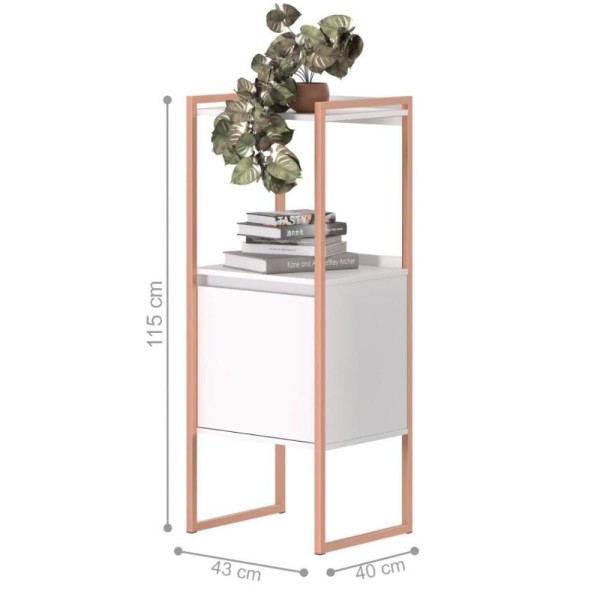 Encontraproduto.com.br - Conjunto Buffet e Gaveteiro com Nicho Branco Cobre