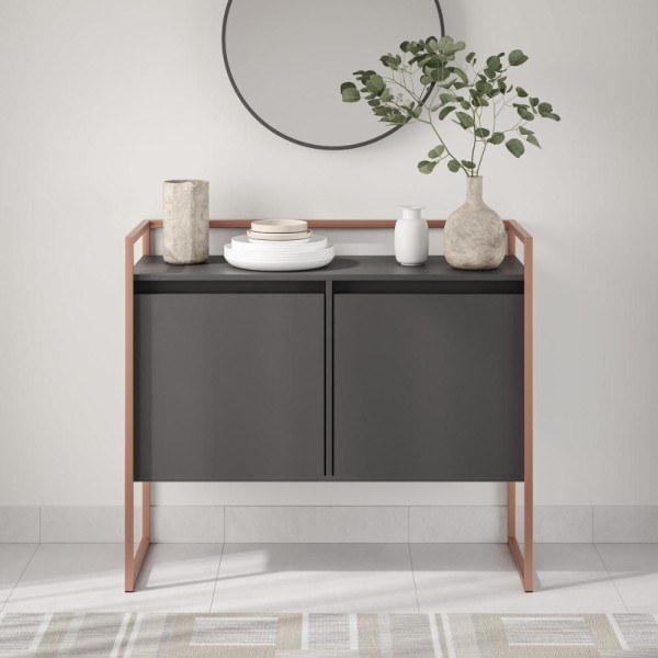 Aparador Buffet Para Sala Portugal Preto Cobre