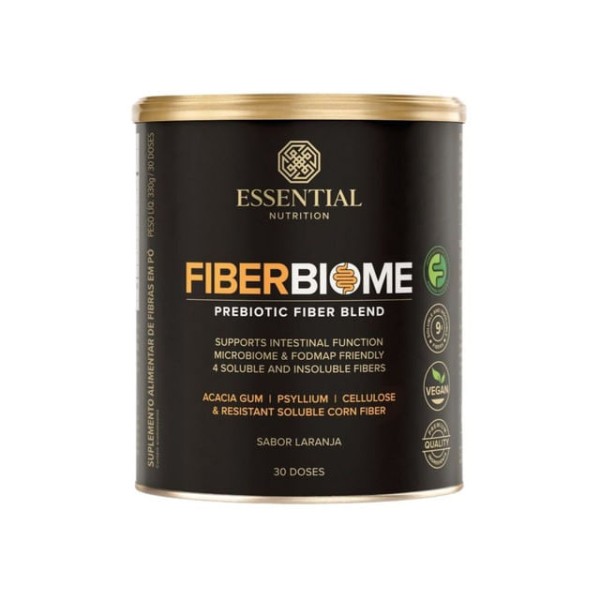 Fibras Prebióticas Fiber Biome Laranja 330g Essential Nutrition