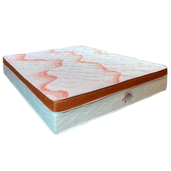 Encontraproduto.com.br - Colchão King Size Isofort Luxo Com Molas Ensacadas 193x203x30cm Ley Colchões Terracota-branco
