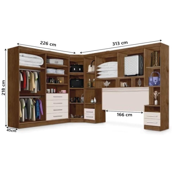 Encontraproduto.com.br - Dormitório Completo Georgia J&a Cama Box Casal