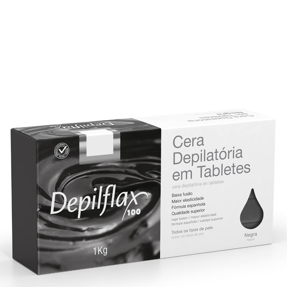Encontraproduto.com.br - Kit de 04 Ceras Quentes Depilatórias Negras - 1kg - Depilflax