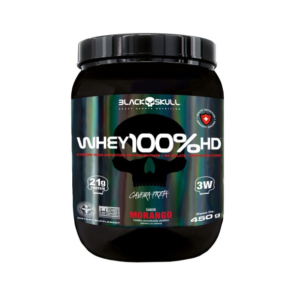 Suplemento Black Whey 100% Hd 450gr Morango