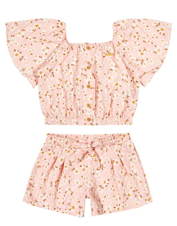 Encontraproduto.com.br - Conjunto  Colorittá Juvenil Verão Menina Florido 10/14 -75141