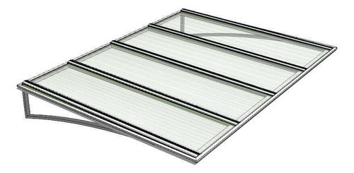 Encontraproduto.com.br - Toldo Fixo Policarbonato Alveolar Cristal 6mm - 1,50m X 1,20