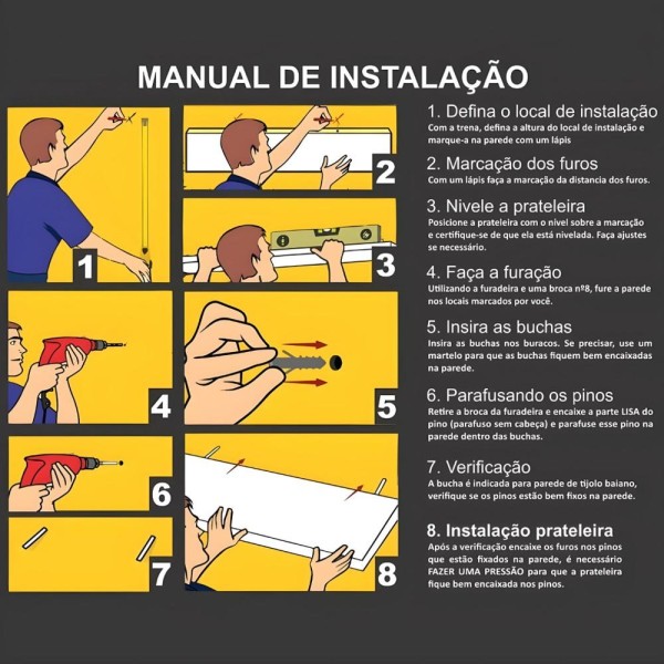Encontraproduto.com.br - Prateleira Flutuante Multiuso Kit 4 com Suporte Invisível 68cm Yara Preto - Lumil