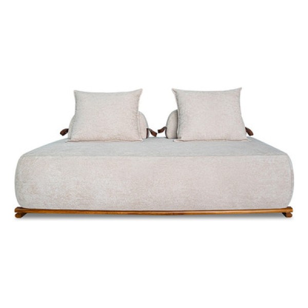 Sofá 4 Lugares Ilha 2 Módulos 180cm Viero S06 Bouclê Branco - Mpozenato