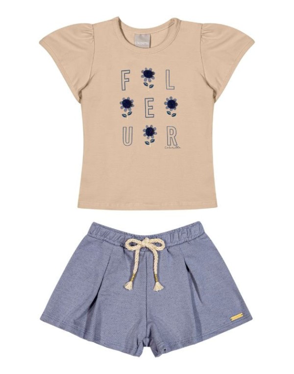Encontraproduto.com.br - Conjunto Colorittá Infantil Menina Verão Estampa Florais 1/3 - 73195