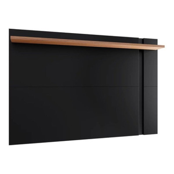 Painel Para Tv Suspenso Extensivo Ambiente Leme Preto Acetinado Noce Milano - Colibri