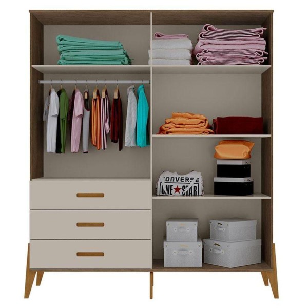Encontraproduto.com.br - Quarto De Bebê Gaveteiro Emilly 4p E Berço Americano Maya Off White Carvalho Com Colchão Ortobom