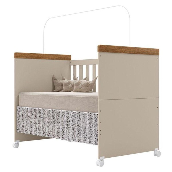 Encontraproduto.com.br - Quarto De Bebê Emilly 4 Portas Com Berço Mini Cama Lívia Off White Carvalho - Canaã