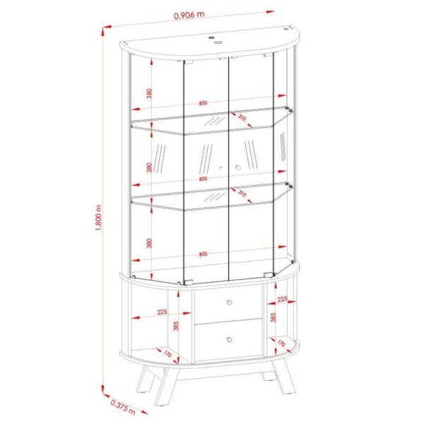 Encontraproduto.com.br - Aparador Para Sala Buffet Mônaco E Cristaleira Moss Cinamomo Off White - Madetec