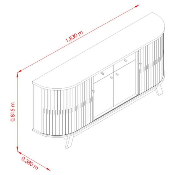 Encontraproduto.com.br - Aparador Para Sala Buffet Mônaco E Cristaleira Moss Cinamomo Off White - Madetec