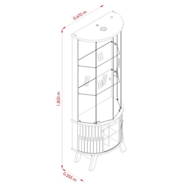Encontraproduto.com.br - Aparador Para Sala Buffet Monza E Cristaleira Marina Cinamomo Off White - Madetec