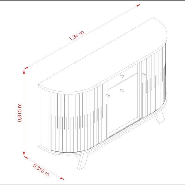 Encontraproduto.com.br - Aparador Para Sala Buffet Monza E Cristaleira Marina Cumaru Opala - Madetec