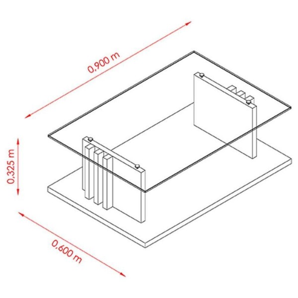 Encontraproduto.com.br - Aparador E Mesa De Centro Ambiente Frizz Cinamomo Off White - Madetec