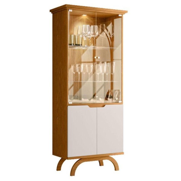 Encontraproduto.com.br - Cristaleira Vicenza Com Aparador Buffet Veneza E Espelho Isadora Ype Off White - New Ceval