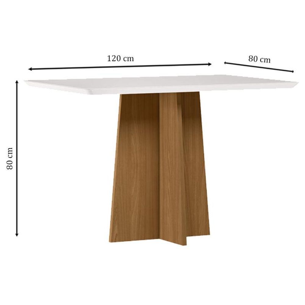 Encontraproduto.com.br - Mesa De Jantar Ambiente Anitta 120x80 Cm Com Vidro Ype Off White E 4 Cadeiras Ype Camurça Marrom
