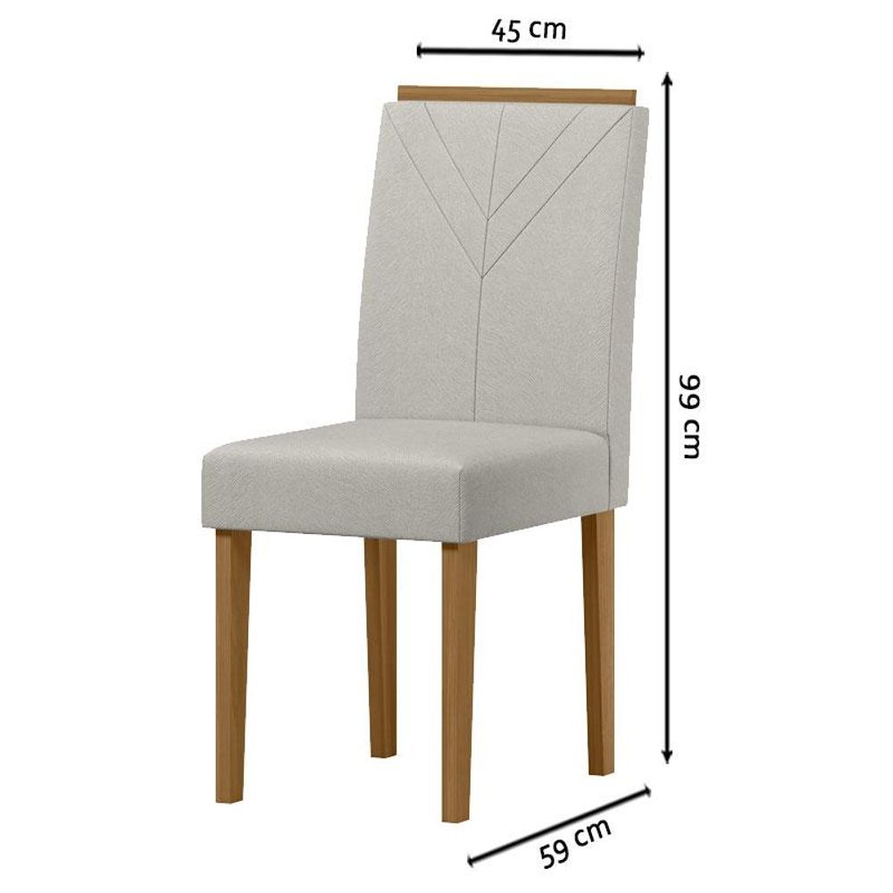 Encontraproduto.com.br - Mesa De Jantar 120 Cm Ambiente Bárbara Com Vidro Ype Off White E 4 Cadeiras Amanda Ype Animale Areia - New Ceval