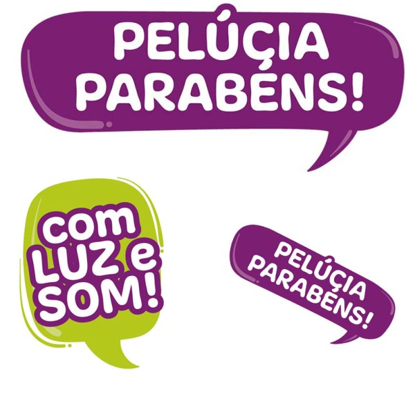Encontraproduto.com.br - Urso de pelúcia Parabéns com luz e som Toyng