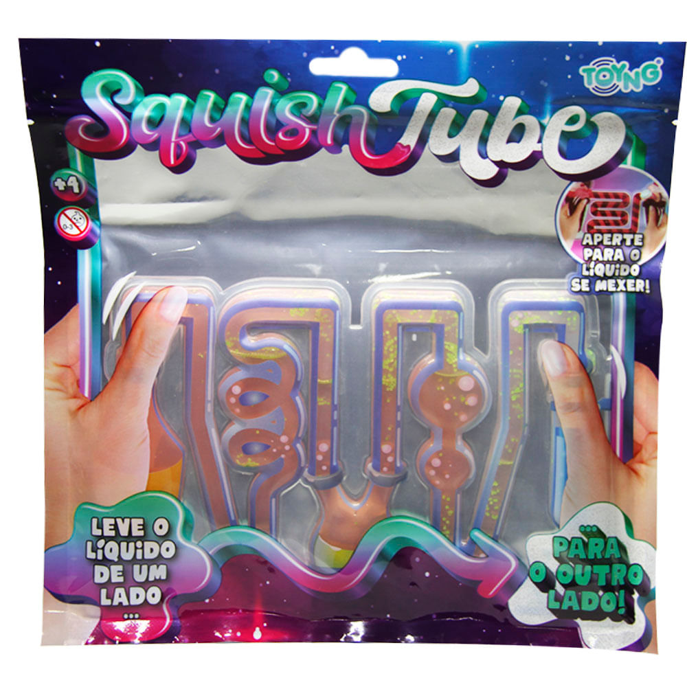 Tapetinho para apertar Squish Tube Laboratório Rosa - Toyng