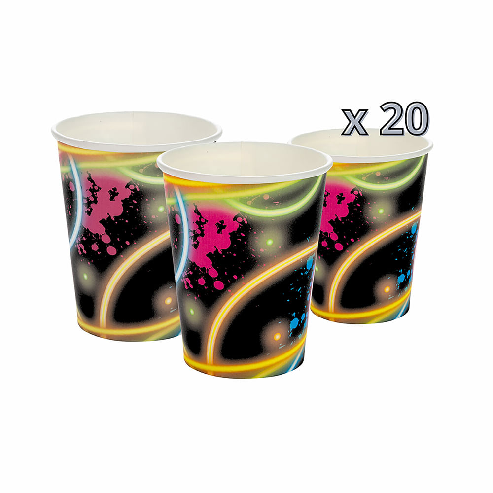 Encontraproduto.com.br - Kit Com 20 Copos de Papel 18cm Para Todas As Festas E Evento