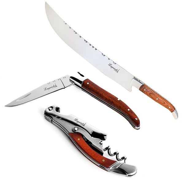 Encontraproduto.com.br - Kit Bar De Luxo Laguiole Com Saca-rolhas, Faca Dobrável E Sabre