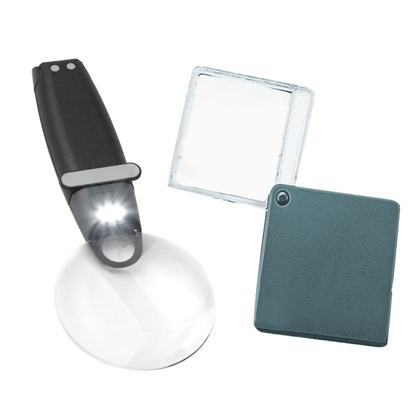Kit Lupa Bifocal FreeHand 2.5x E Lupa Portátil Com Ampliação  2.5x, 5x E 7x