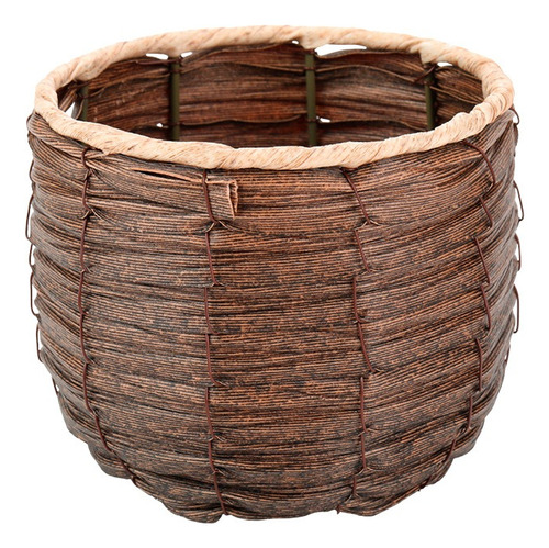 Encontraproduto.com.br - Cesta De Páscoa Decorativa 9Cm Palha Ideal Para Ovinhos Silver Festas  Marrom