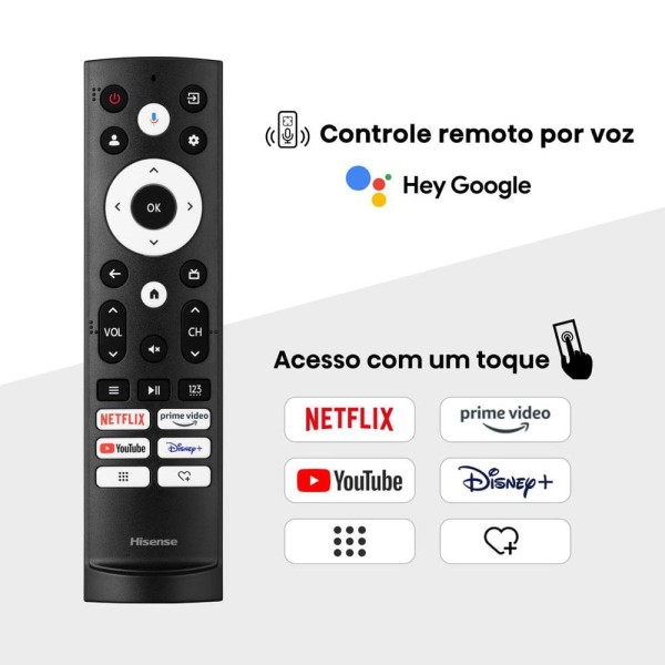 Encontraproduto.com.br - Smart TV 55” Hisense Ultra HD 4K Mini LED U6N com Google TV, Wi-Fi, Bluetooth, USB e HDMI - 55U66LUA