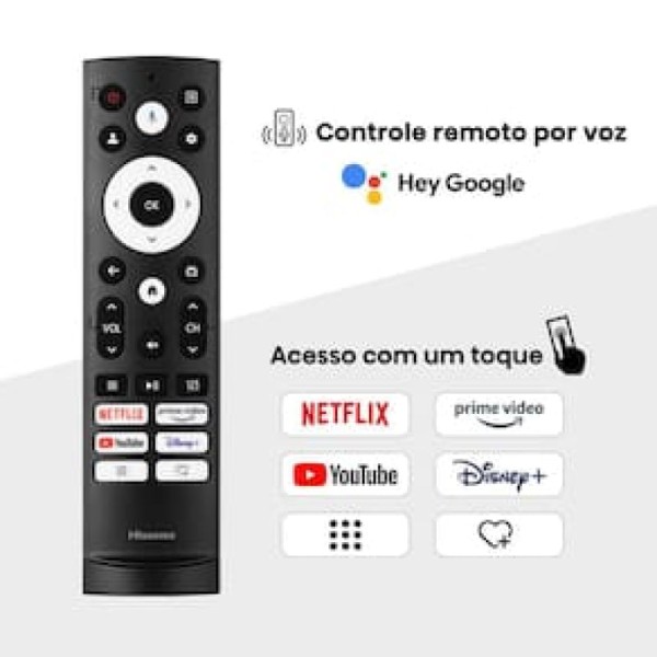 Encontraproduto.com.br - Smart TV 55” Hisense Ultra HD 4K Mini LED U6N com Google TV, Wi-Fi, Bluetooth, USB e HDMI - 55U66LUA