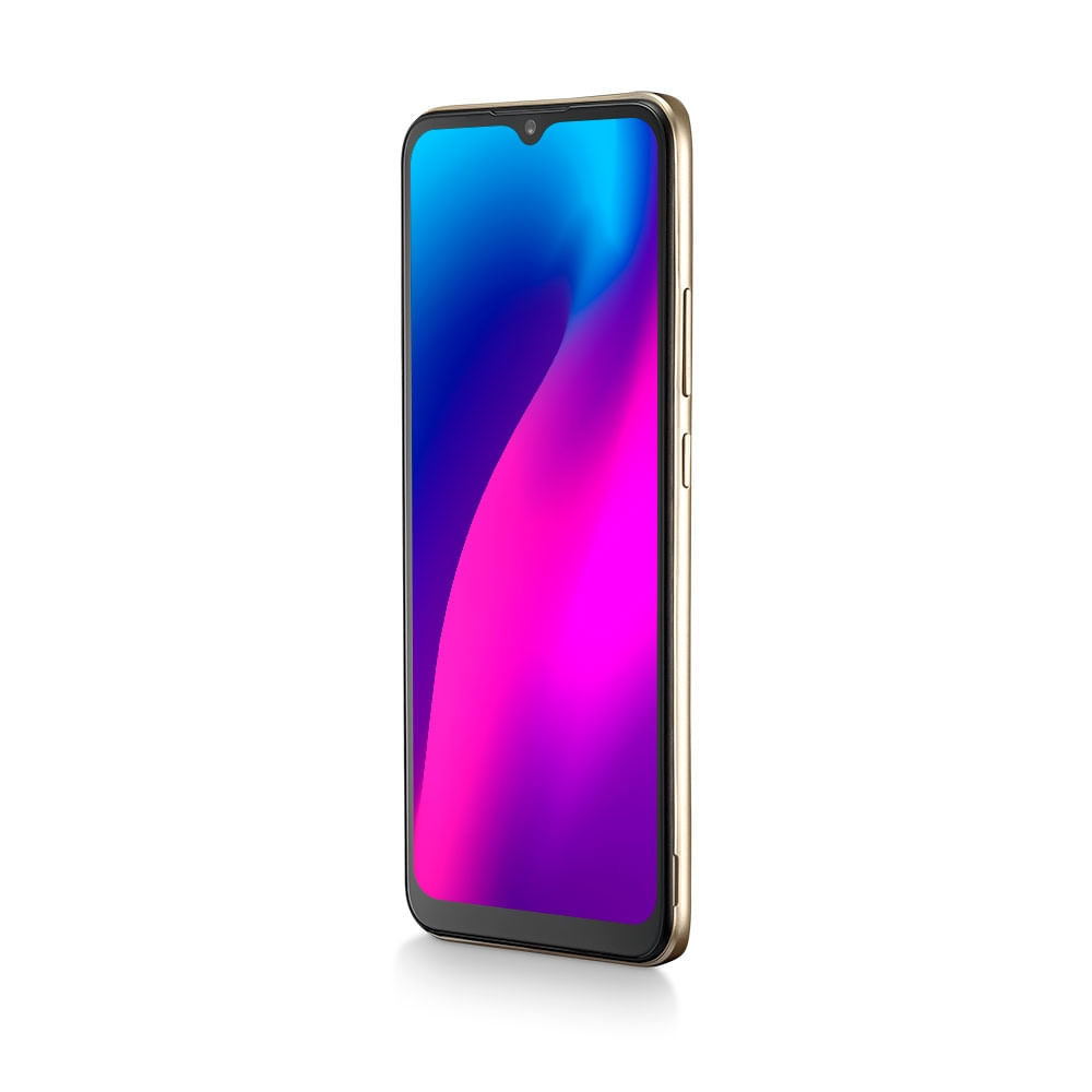 Encontraproduto.com.br - Smartphone Multi G Max 2 4G 32GB 6.5 pol. Dual Chip 2GB RAM 8MP + 5MP Android 11 Dourado + Cartão 32GB + Fone Com Fio - P9183D
