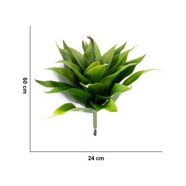Encontraproduto.com.br - Folha Artificial Agave Com Raiz X24 Para Arranjos Verde 60 Cm F04 - Drossi