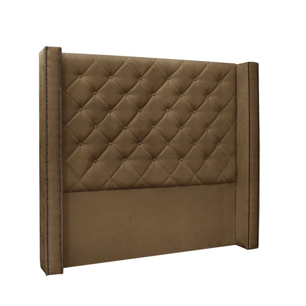 Cabeceira Cama Box Queen 160cm E Recamier Vicenza Suede Caramelo S04 - Drossi