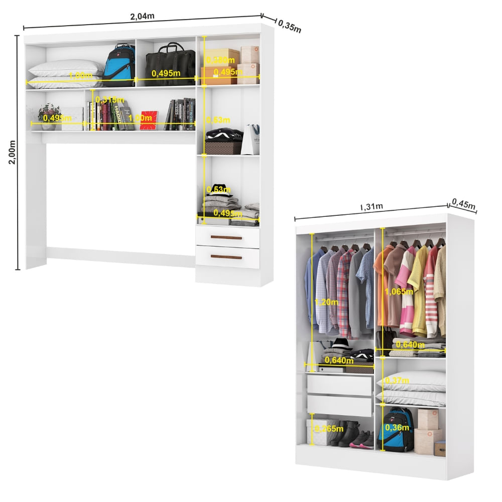 Encontraproduto.com.br - Quarto Modulado Casal 7 Portas Belém Carioca Móveis