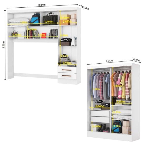 Encontraproduto.com.br - Quarto Modulado Casal 7 Portas Belém Carioca Móveis