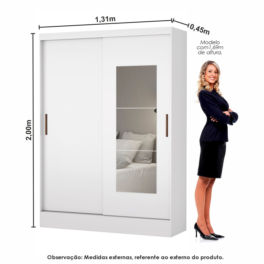 Encontraproduto.com.br - Quarto Modulado Casal com Espelho e Cama 6 Portas Belém Carioca Móveis