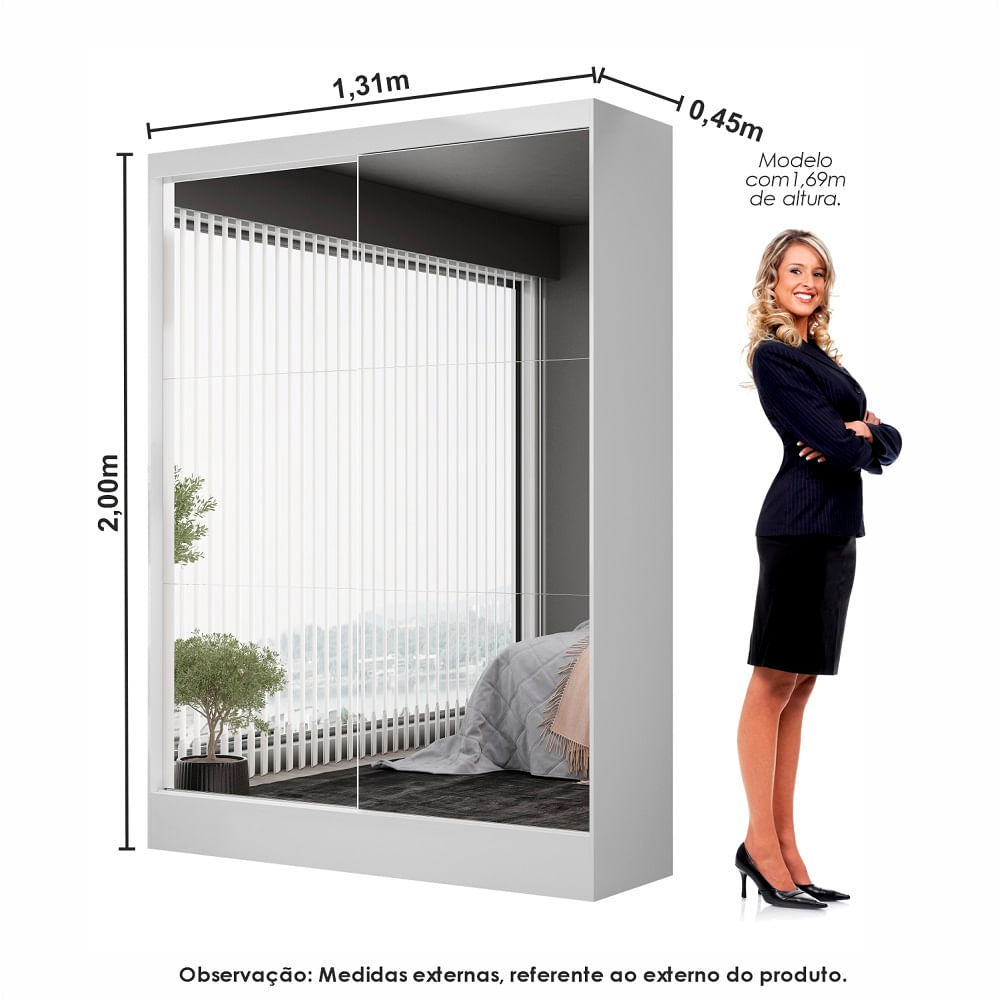 Encontraproduto.com.br - Quarto Modulado Casal com Espelho e Cama 6 Portas Belém Premium Carioca Móveis
